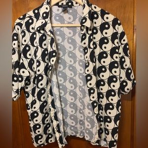 Ying Yang Short Sleeve Button Up